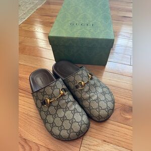 Gucci Brown Leather Mules